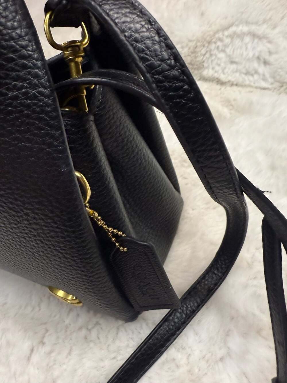 Coach Lana Shoulder Bag 19 Black Pebble Leather + Dust Bag - Picture 5 of 9